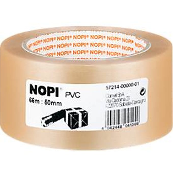 Pvc-verpakkingstape Nopi 57215, transparant, 50 mm, 6 rollen