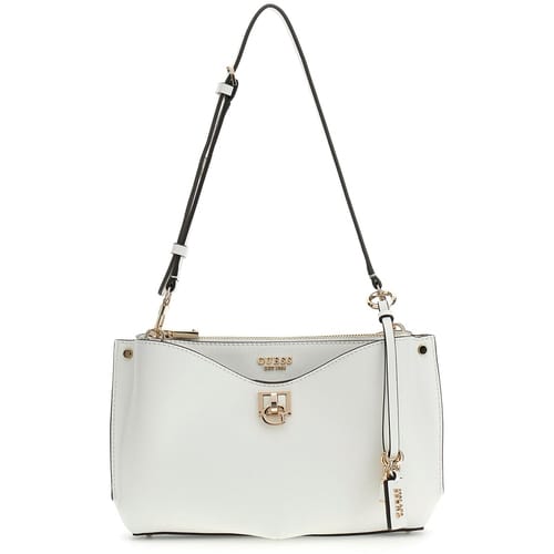 Guess schoudertas witte schoudertas vrouw wit in synthetisch materiaal met driehoekslogo