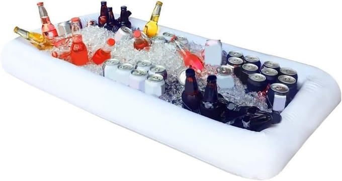 Opblaasbare Buffet Bar - Koeler Station - Feestelijk Serveren - Met Afvoer Systeem - 130 x 61 cm - Wit