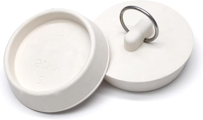 Rubberen Afvoerstop - Badstopper Wastafelstopper - Water Dicht Maken - Lekvrije Afdichting - 5.4 cm - Wit