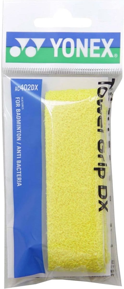 Yonex AC402DX dunne badstof overgrip / towelgrip - geel