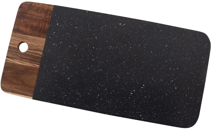 Point-Virgule - Serveerplank - Voor borrelhapjes - Acaciahout - Graniet - 24.2x14.3x1.2cm