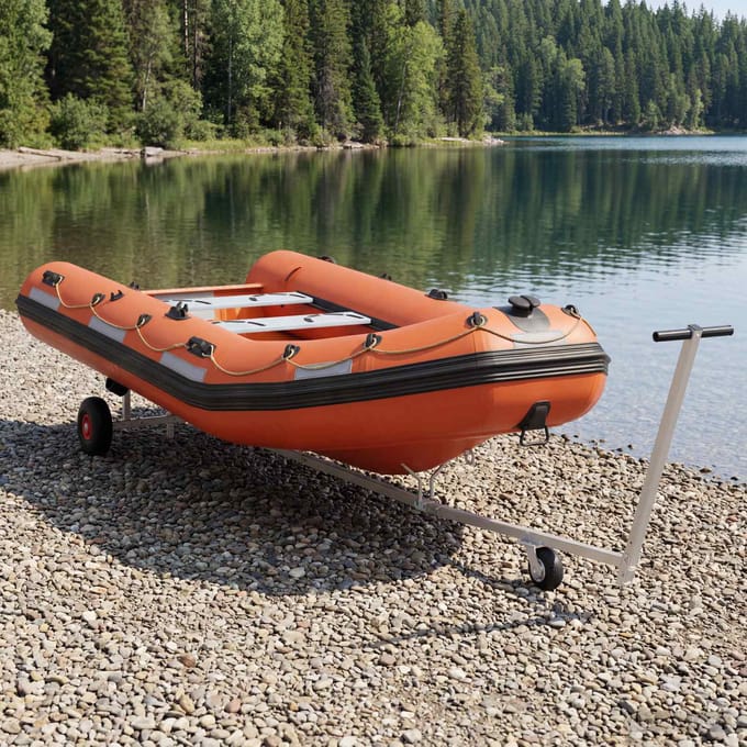 vidaXL - Verstelbare - boottrailers - met - luchtbanden - 200 - kg - Load - zilver