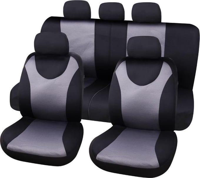 Carpoint Stoelhoesset London 9-delig zwart/grijs