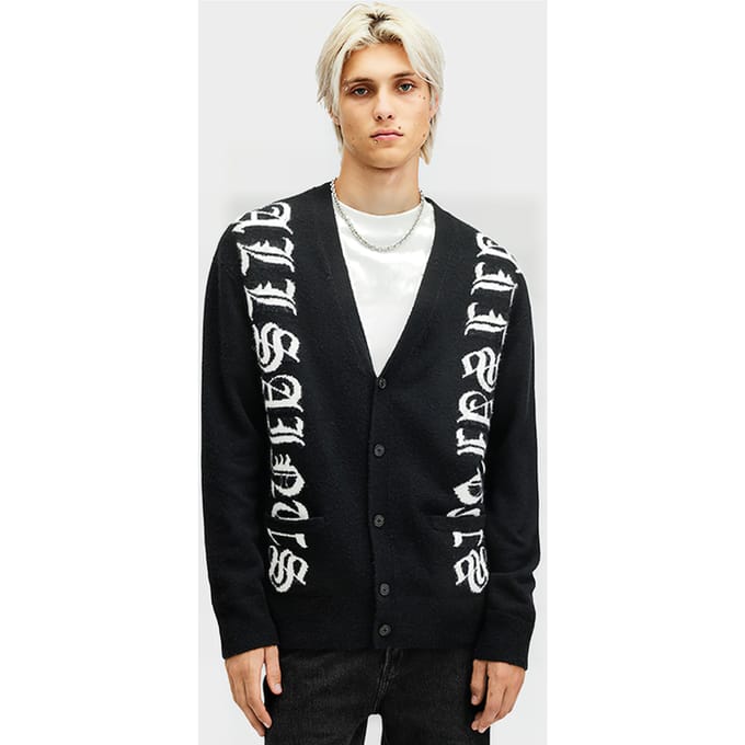 AllSaints Scripture Cardigan Black Taglia: XS | Cardigan Outlet | Uomo | Nero
