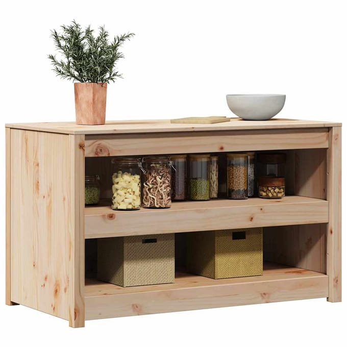 vidaXL - Keuken - Kast - MEPPEL - Bruin - Eiken - 106 - x - 55 - x - 64 - cm
