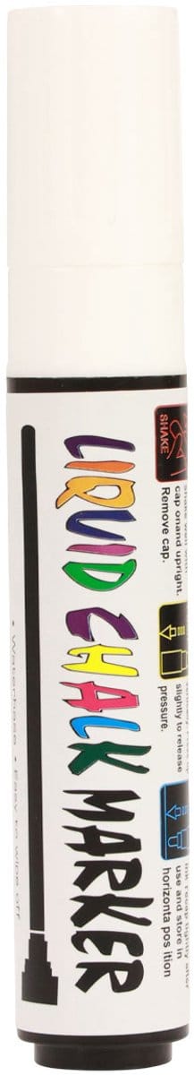 Krijtmarker marker krijtstift wit wateroplosbaar 15mm 1 stuk
