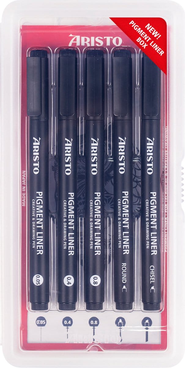 Aristo pigmentliner - Creatief set - 5-delig - AR-23535