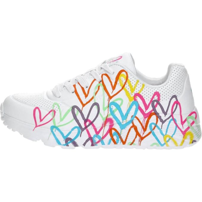 Skechers Uno Lite - Spread The Love Meisjes Sneakers - Wit/Mutlicolour