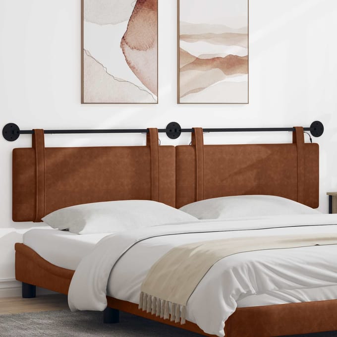 vidaXL - Hangend - hoofdbord - Bruin - Antiek - PU