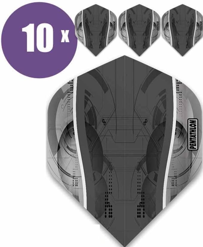 ABC Darts - Dart Flights - Pentathlon Science - Zwart  - 10 sets (30 stuks)