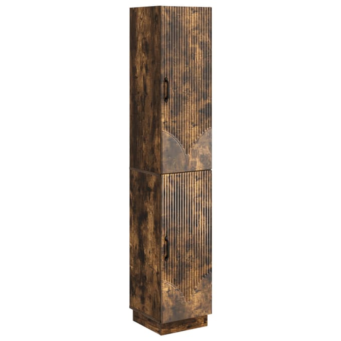 vidaXL - Kast - Set - 2 - st - Gerookt - eiken - Bewerkt - hout