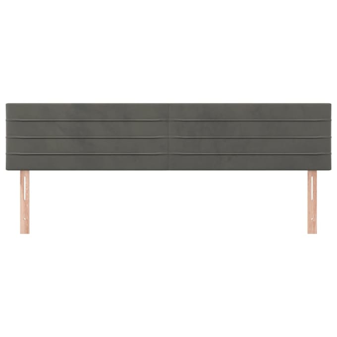vidaXL - Hoofdborden - 180x5x78/88 - cm - fluweel - donkergrijs
