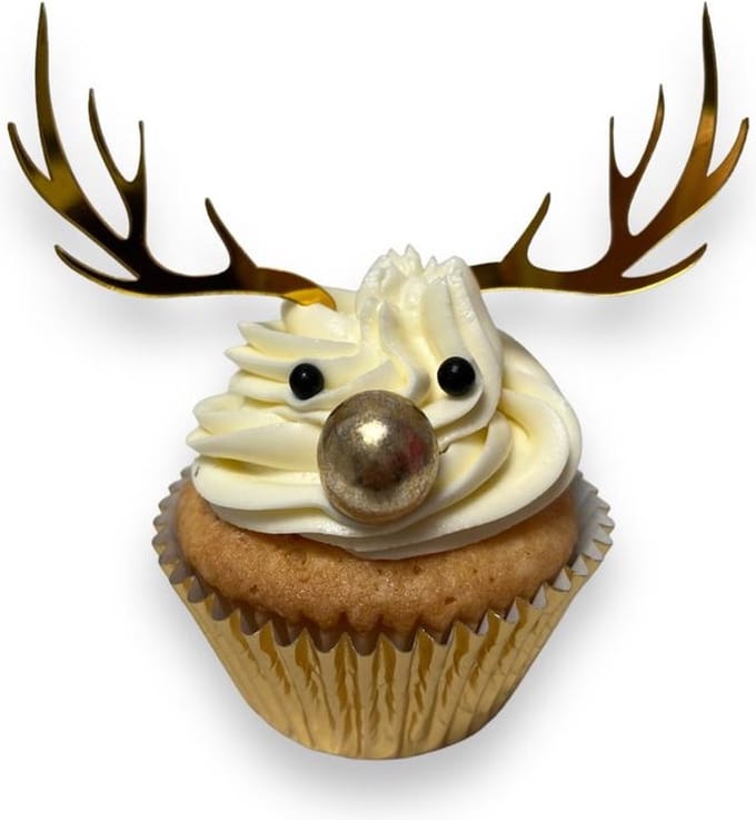 Cupcake topper gewei goud - Tasty Me