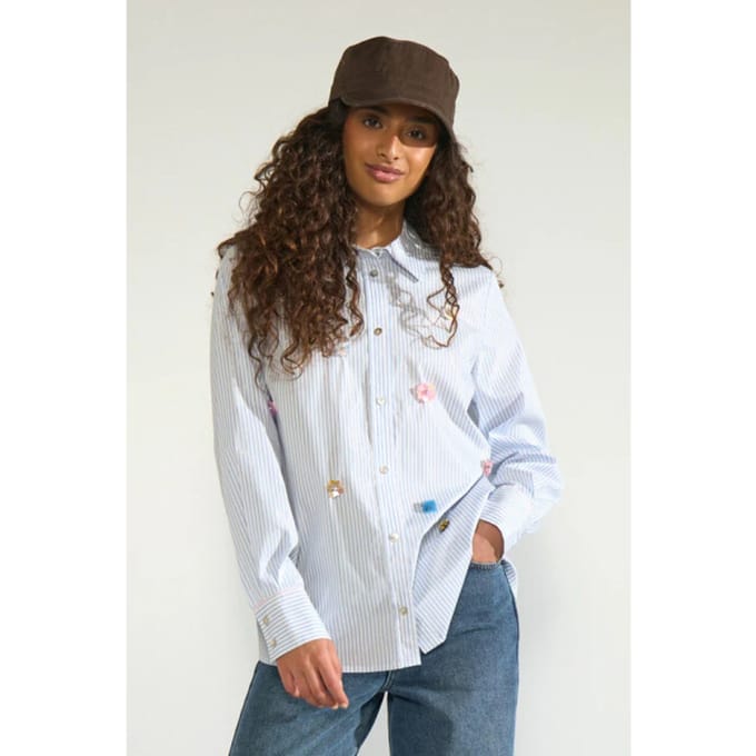 Nümph 707142 nulili sequins shirt flaoty blue