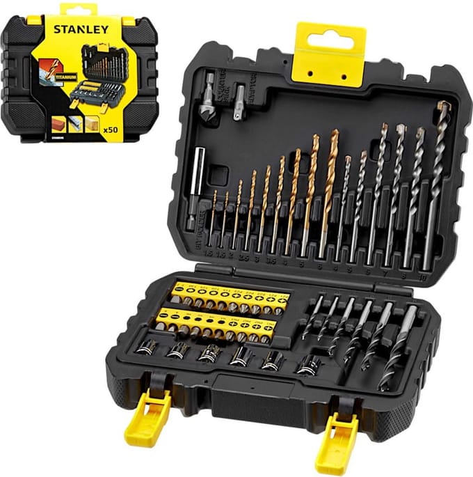 Stanley Accessoires - 50-delige borenset, schroefbits en doppen STA88546-XJ