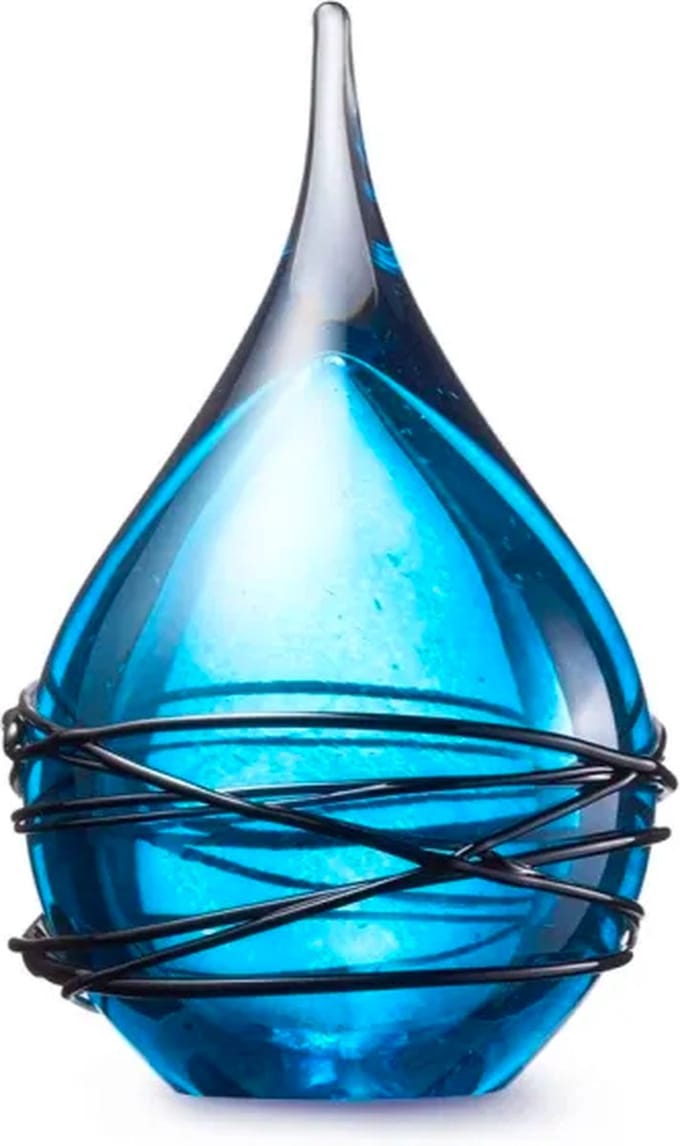 Urnencenter - Urn druppel mini swirl blauw