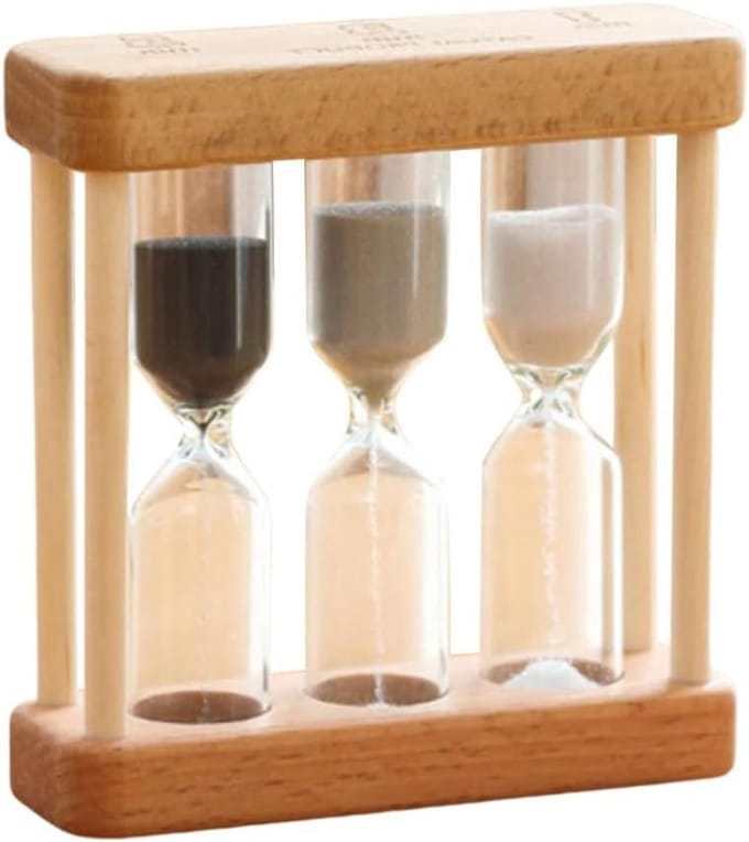 Zandloper Set - Keuken Timer - Tijd Beheer - 3-in-1 Ontwerp - 3-5-1 Minuut - Zwart Wit Grijs