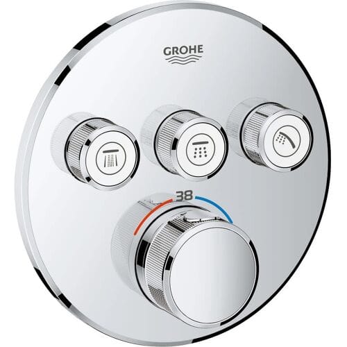 GROHE Grohtherm SmartControl Thermostatiche Douchekraan - Inbouw mengkraan - Met omstelling - Rond - Chroom