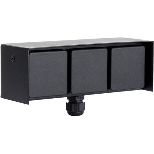 KS Verlichting - stopcontact - wand - waterdicht - 3 - buitenstopcontact - zwart