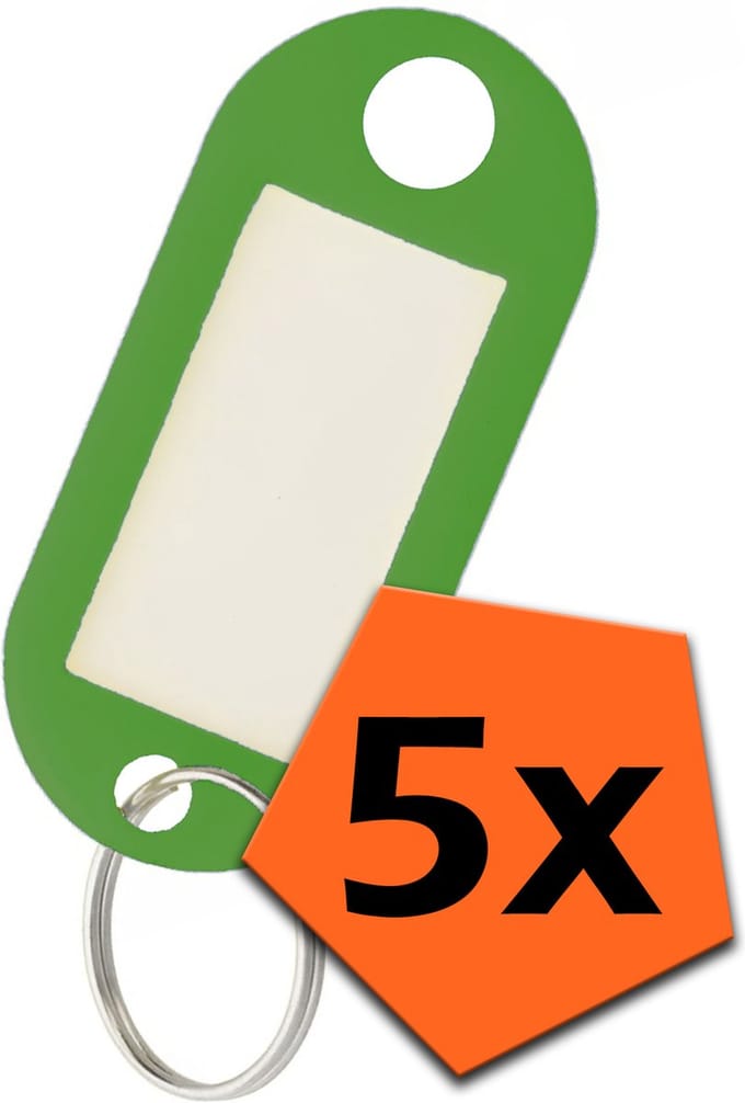 Sleutelhanger Bagagelabel Gekleurde Sleutellabels Sleutelhangers Naamlabel Groen - 5x