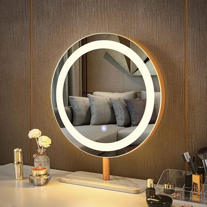 Verlichte Make-up Spiegel - Hollywood Spiegel Staand - Perfecte Make-up - Drie Kleurtemperaturen - 40 45 50cm - Zwart
