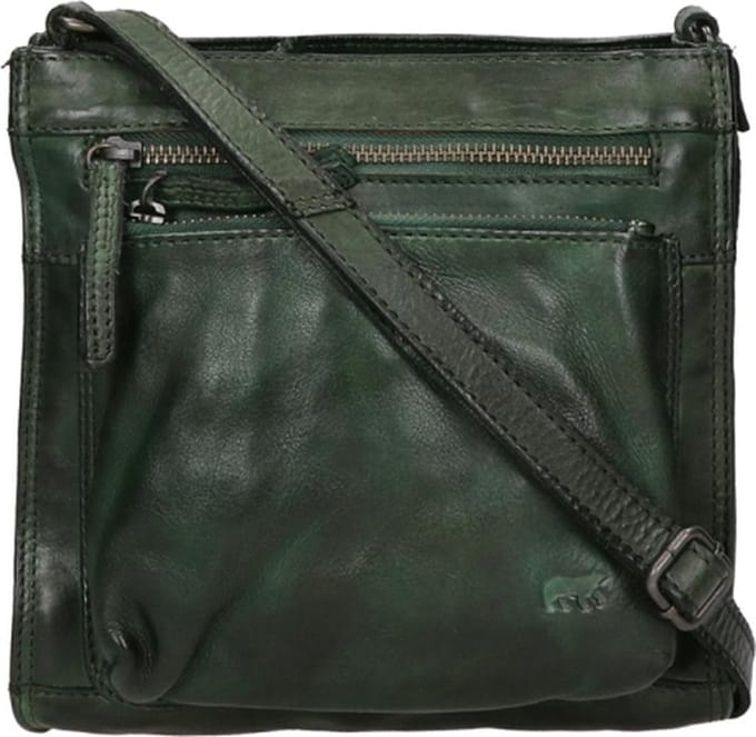 Bear Design Medium Crossbodytas / Schoudertas Dames - Leer - Davita - Groen
