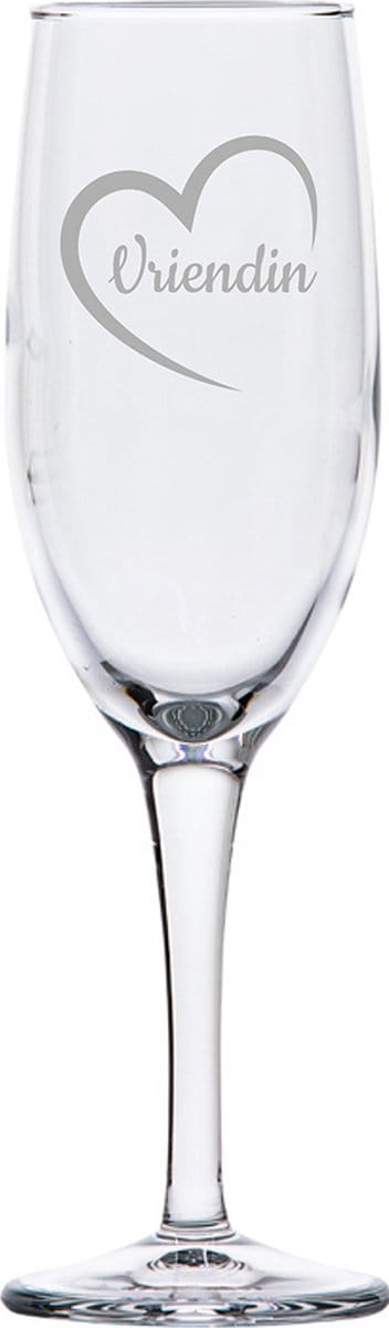 Gegraveerde Champagneglas 16,5cl Vriendin met hartje