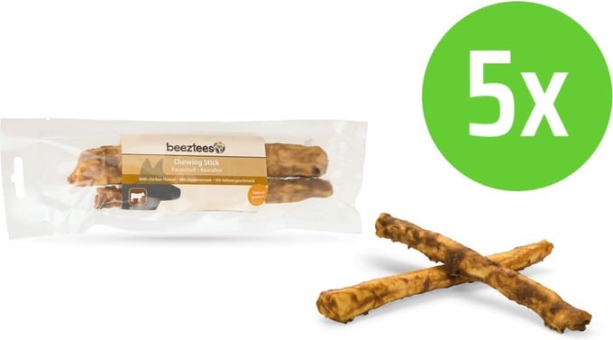 Beeztees Kauwstaaf - hondensnack - Kip - 18 cm - 55-60 gram - 5 Verpakkingen