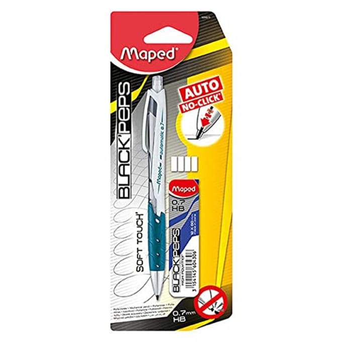 Automatisch mechanisch potlood 0,7 mm met soft grip en verwisselbare gumtips