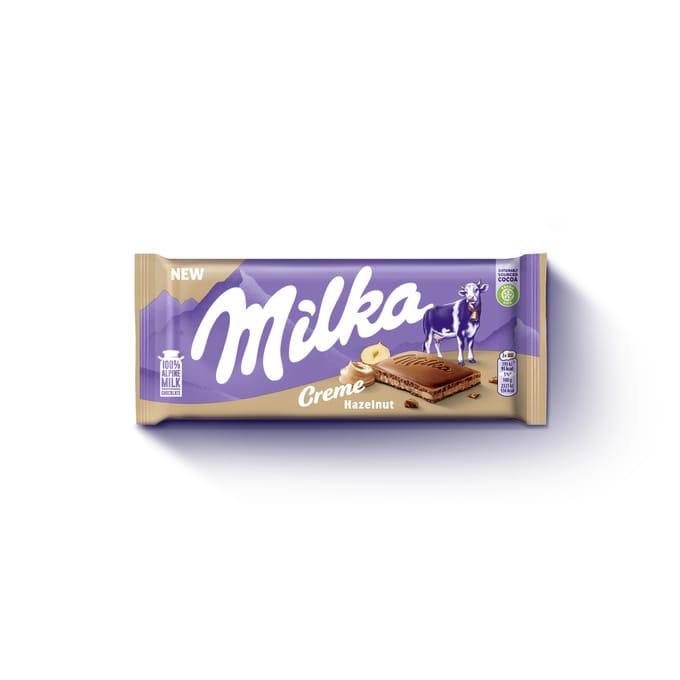 Milka Chocolat au lait Crème avec fourrage noisette 85 g