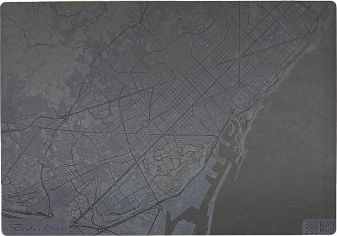 Place Maps Placemat Stadskaart Brugge - Kunstleer - Leigrijs - 1 Stuk