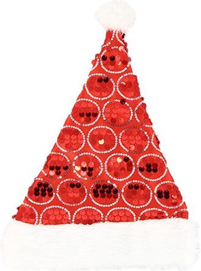 Kerstmishoed in rode lovertjes - Sequin - Rood - SILUMEN