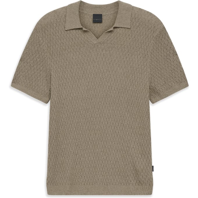 Bugatti Herren Gebreide polo regular fit van een katoenmix