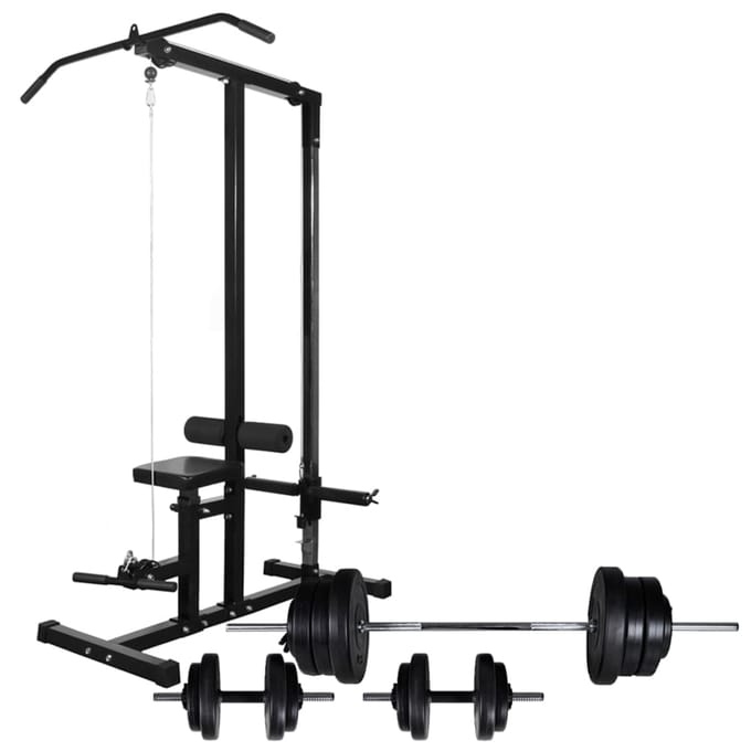 vidaXL - Krachttoren - met - halterset - 60,5 - kg