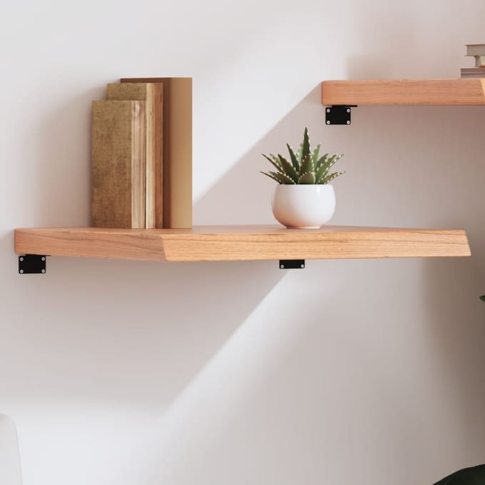 vidaXL - Wandschap - 60x60x(2-6) - cm - behandeld - massief - eikenhout - lichtbruin