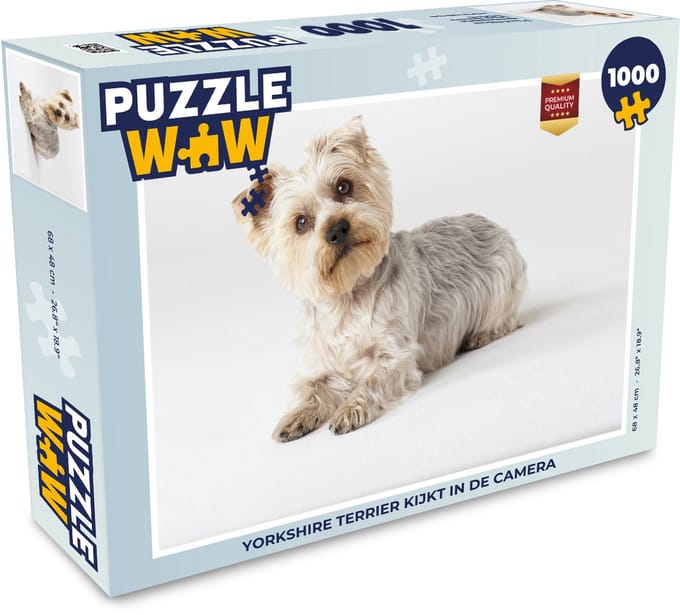 Puzzel Yorkshire Terrier kijkt in de camera - Legpuzzel - Puzzel 1000 stukjes volwassenen