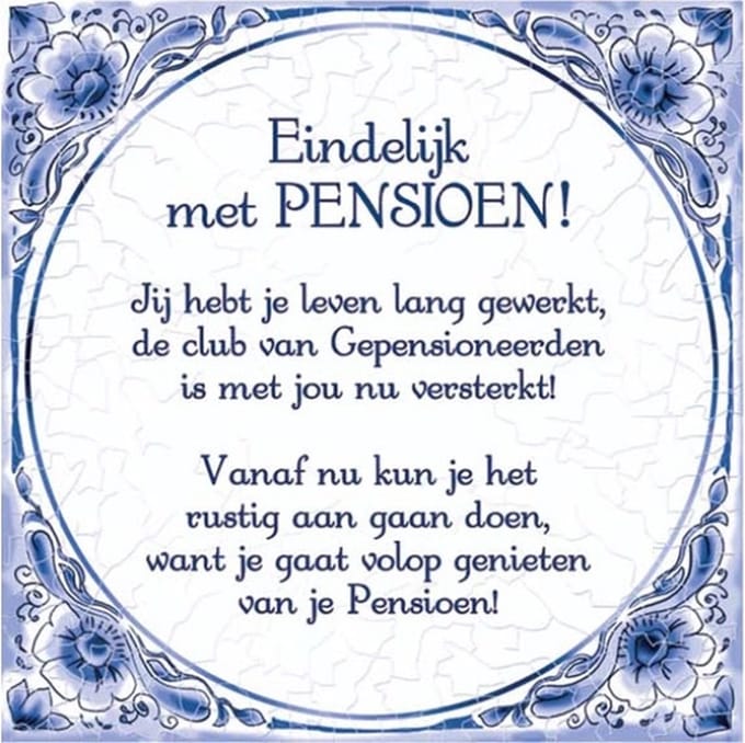 Tegels delfts blauw - Pensioen