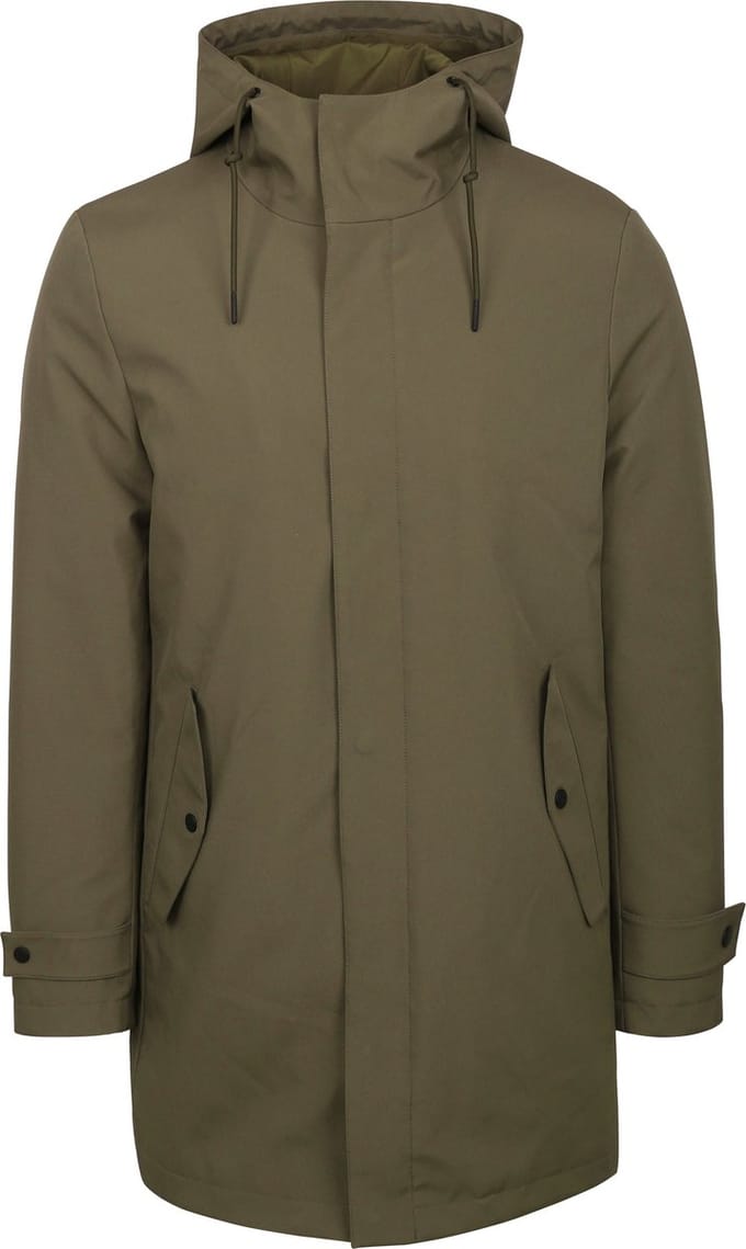Suitable Jas Hood Tech Olijfgroen - Maat XL - Heren - Mantels & coats