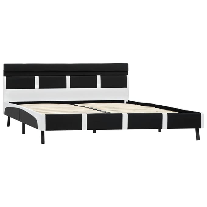 vidaXL - Bedframe - met - LED - kunstleer - zwart - 160x200 - cm