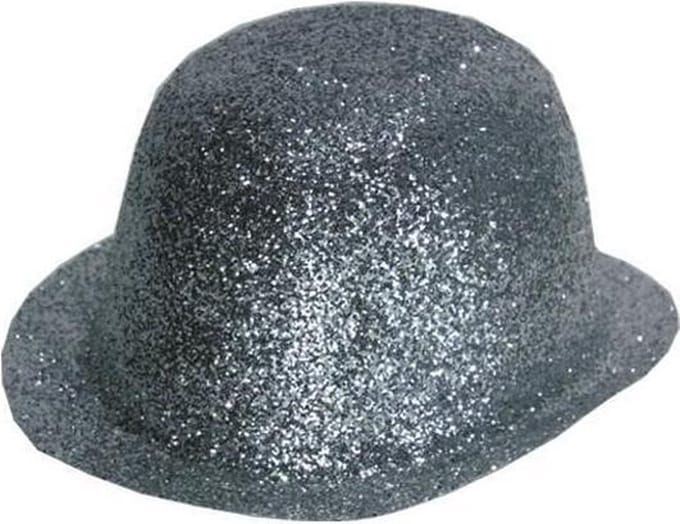 Bolhoed Plastic Glitter Zilver