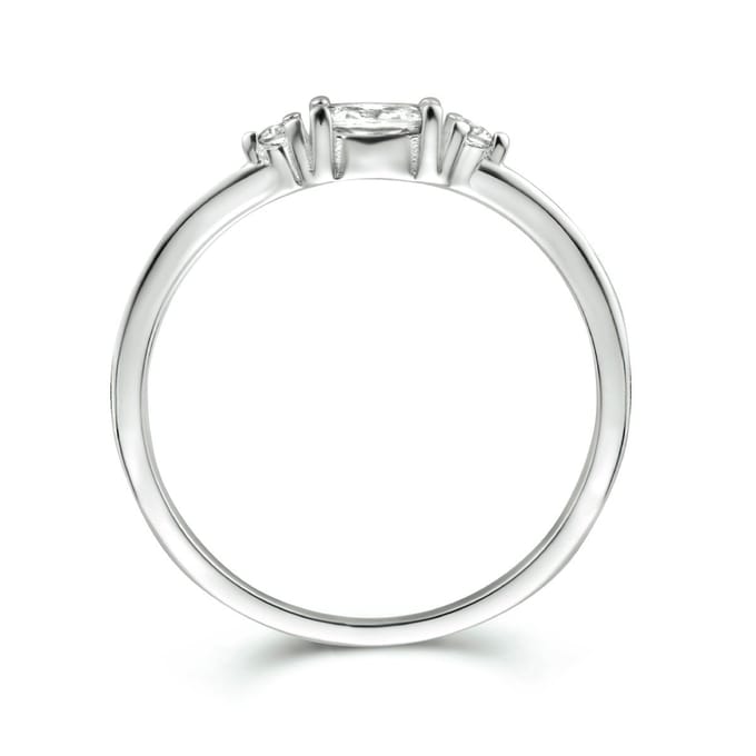 Gerhodineerd Zilver Ring Trilogie Met Zirkonia 1334786