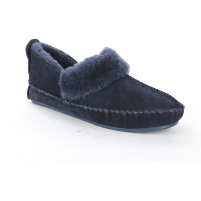 Warmbat Polarfox dk.navy dames pantoffel (gesloten hiel)