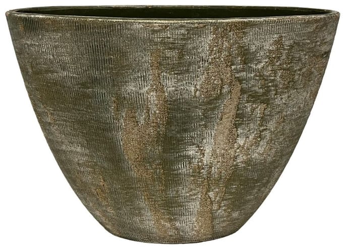 Bloempot Miami ovaal - l33 x d13 x h24cm - Groen Cement