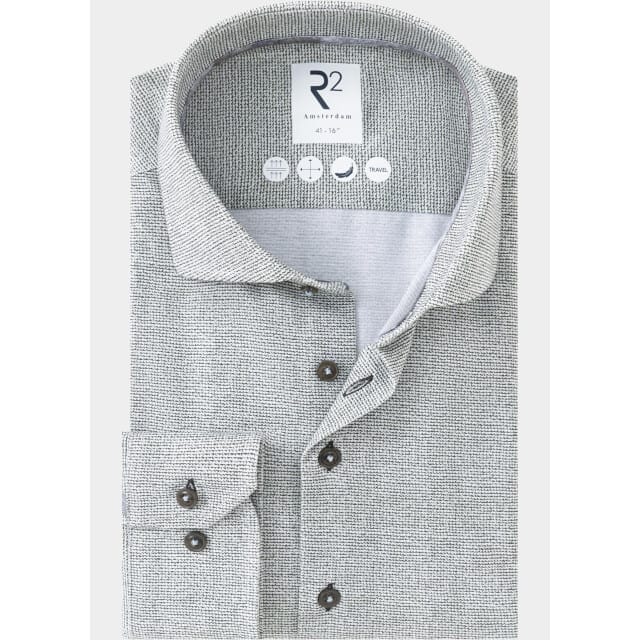 R2 Amsterdam Overhemd heren knitted polyester sorona shir 134.wsp.013/070