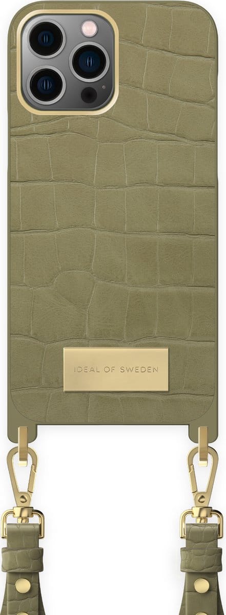 ideal of sweden phone necklace case ss22 geschikt voor Apple iphone 13 pro max sage croco