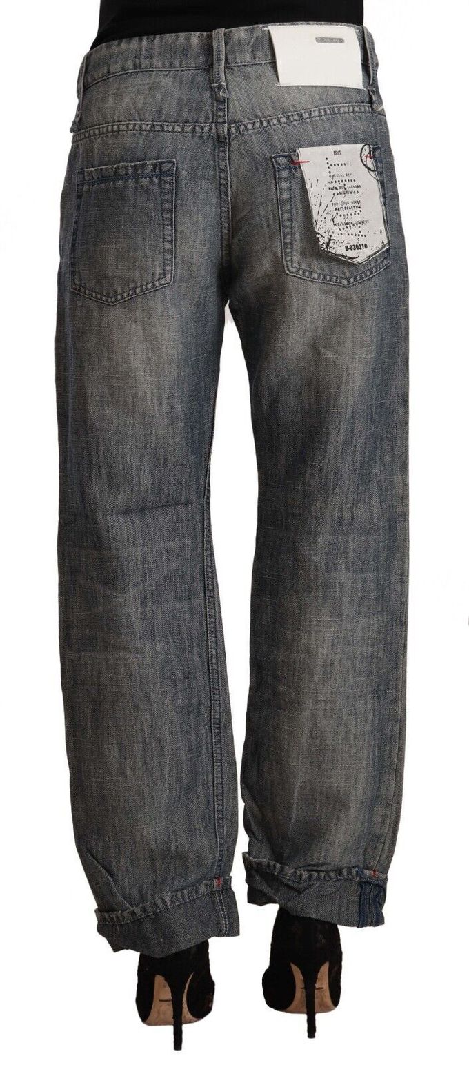 Relaxed Fit Jeans met Verstevigde Zoom en Versleten Effect