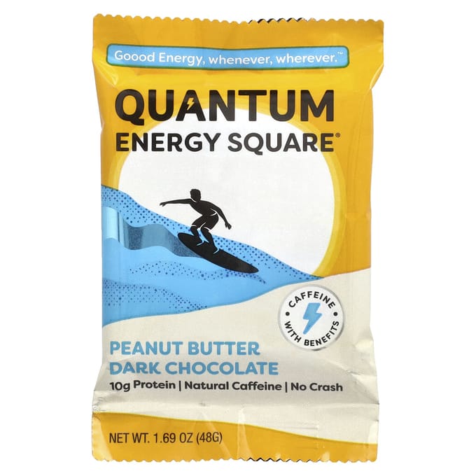 Quantum Energy Vierkant, Pindakaas Donkere Chocolade, 8 vierkanten, 1,69 oz (48 g) elk