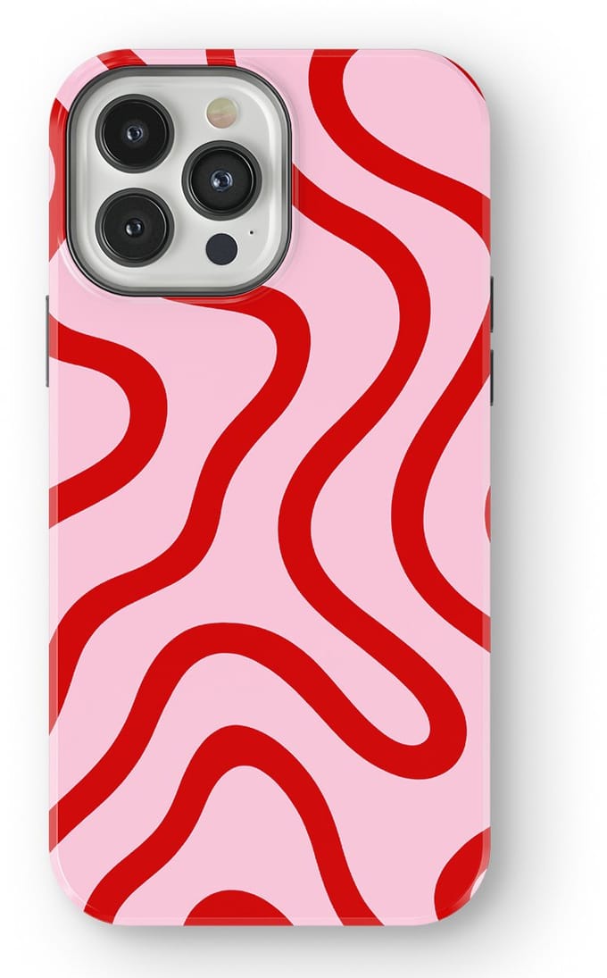 DripCase Curvy Lines Hoesje geschikt voor iPhone 13 Pro Max | Backcover met Mag | Design Tough Case geschikt voor iPhone 13 Pro Max Candy Current