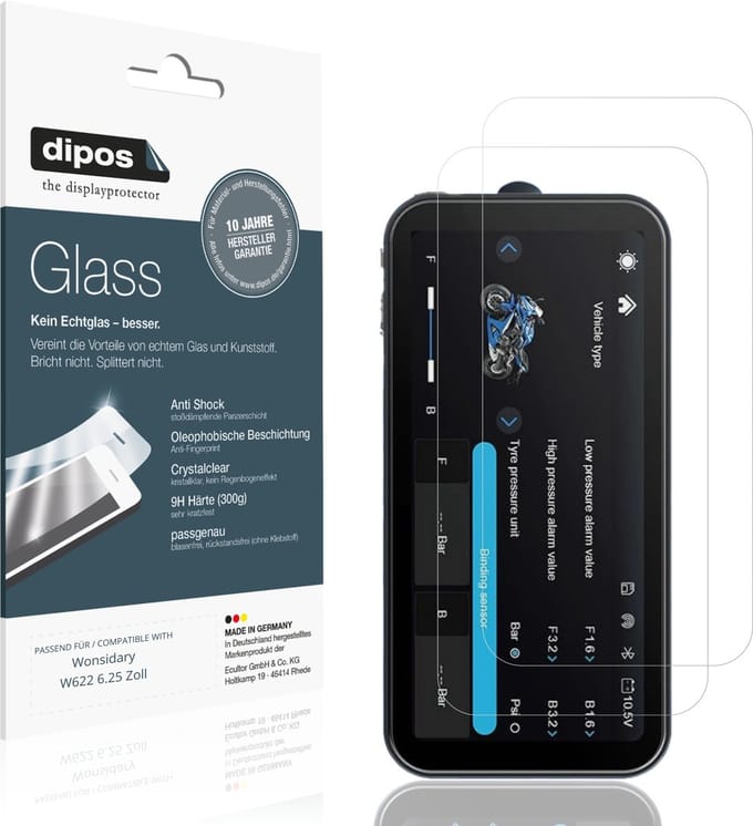 dipos – 2x Pantserfolie geschikt voor Wonsidary W622 6.25 Zoll | 9H Screenprotector